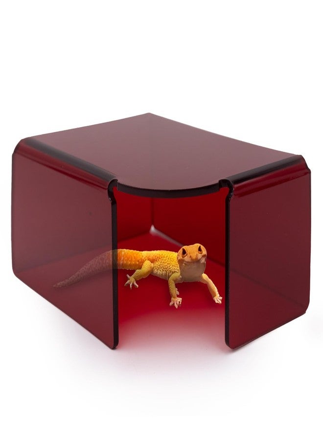 Niuohoy Visible Reptile Hide Box, PMMA Small Hideaway Snake Hide Enclosure, Easy to Clean Reptile Hides Cave for Leopard Geckos, Snakes, Lizards, Cornsnakes, Hamster - Small & Juvenilem (5.2 x 3.73 x 2.3 in) - Image 1